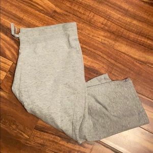 Gray sweat pant capris